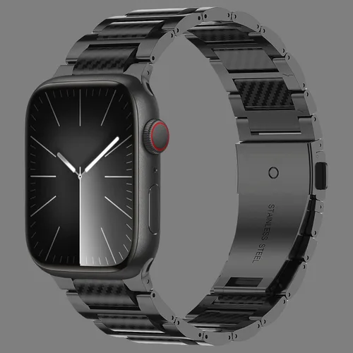 Miniatura 6 de iiteeology Correa de carbono compatible con Apple Watch de 49/46/45/44/1.654 in, 42 Series 11/41/40/1.496 in, correa de fibra de carbono genuina
