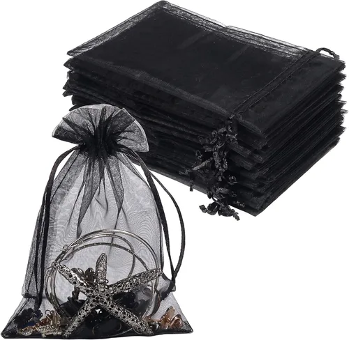 YQL Bolsas de organza de 4 x 6, 100 unidades, malla de organza negra, bolsas de protección de frutas, bolsas de joyería, bodas y fiestas rosado