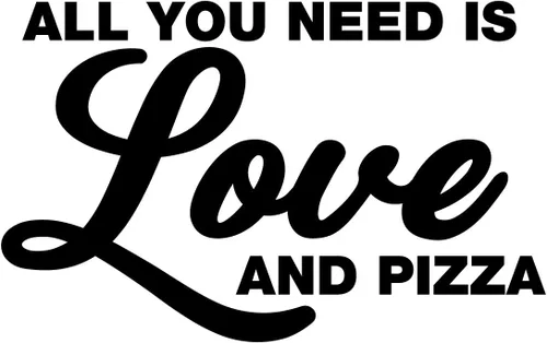 Miniatura 4 de Calcomanía de vinilo para pared, All You Need is Love and Pizza, 14 x 23 pulgadas, divertida inspiradora para amantes de la pizza, decoración