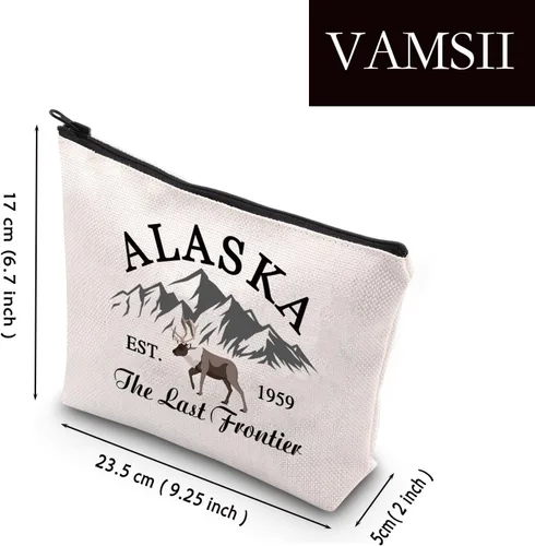 Miniatura 2 de VAMSII Alaska Travel Makeup Bag Alaska Est 1959 The Last Frontier Alaska Family Trip Neceser, La última frontera
