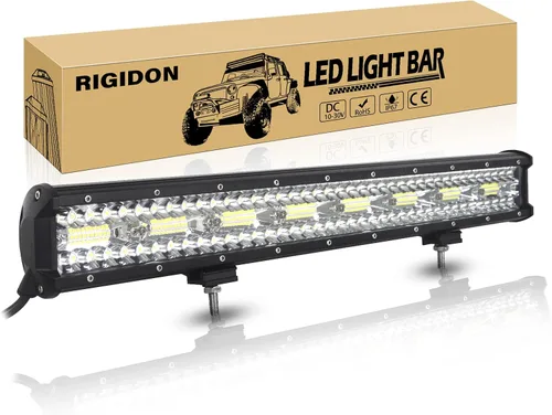 Miniatura 14 de RIGIDON 2 Piezas Luces Antiniebla LED de 4 Pulgadas 10cm 60W, Combo de Focos de Inundación de Triple Fila 8D 6000LM Luces de Trabajo LED, 12V 24V