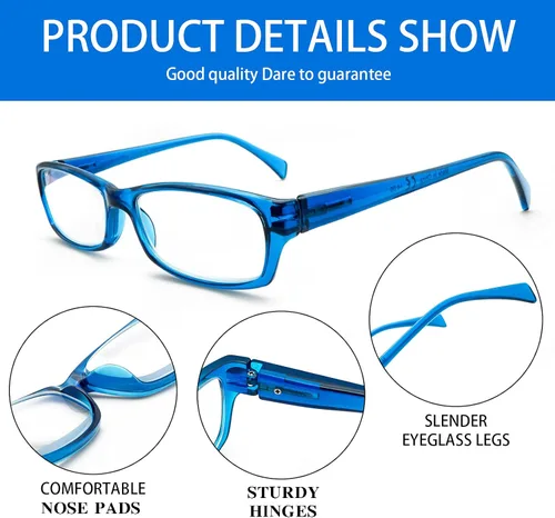 Miniatura 5 de Paquete de 5 lentes de lectura para computadora para hombres y mujeres, antifatiga ocular, bloqueo de luz azul, para leer (colores mezclados, 1.50)