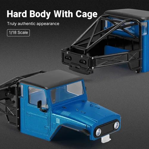 Miniatura 2 de INJORA 87g IR40 Camión Cuerpo Casco con Jaula de Tubo para 1/18 TRX4M Defender Bronco Pieza de Mejora (Azul)