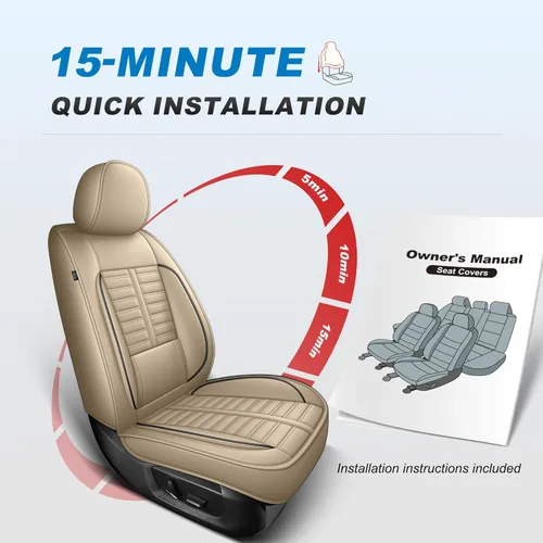 Miniatura 2 de Fundas de asiento delantero de automóvil para Toyota Corolla 2007-2019, cojín de asiento de automóvil de piel sintética prémium con soporte lumbar