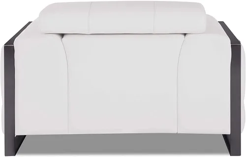 Miniatura 13 de BlackJack Furniture Gianni - Juego de cuero italiano de grano superior con reposacabezas ajustables de 9 posiciones, patrón geométrico Blanco
