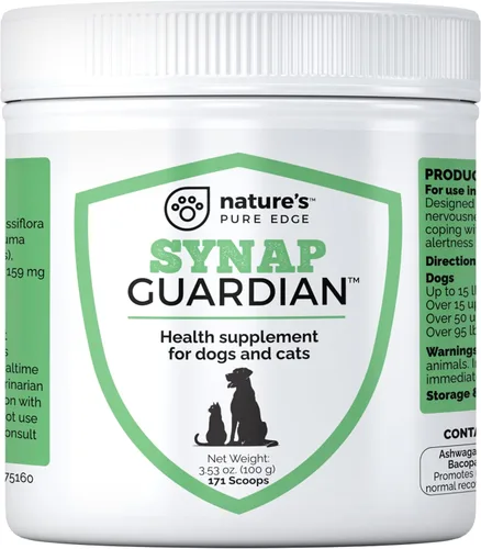 Synap Guardian - Apoyo al sistema nervioso y cuidado calmante para perros y gatos - Ayuda natural de relajación de una empresa estadounidense con
