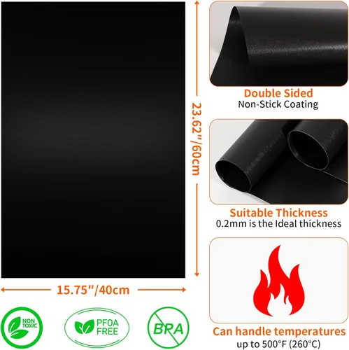 Miniatura 2 de Revestimientos de horno para la parte inferior del horno, tapete antiadherente resistente para horno de teflón para la parte inferior del horno