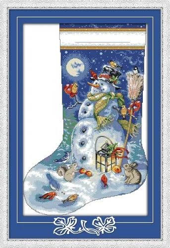 Miniatura 18 de Howie's Needlepoint Kits de punto de cruz, kits de bordado de patrón navideño preimpreso de 14 quilates, gama completa de kits de costura