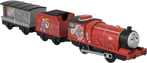Thomas & Friends Tren de Juguete Motorizado Hablante Motor James con Sonidos y Frases y Vagón de Carbón para Juego de Fantasía Preescolar Niños de