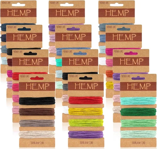 Cordón de hilo de 48 colores para hacer joyas, cuerda de lino multicolor, cuerda natural para pulseras hechas a mano, llaveros, accesorios de