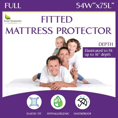 Miniatura 33 de Protector de colchón impermeable tamaño individual - Estilo sábana ajustable - Cubierta hipoalergénica de calidad premium que protege contra