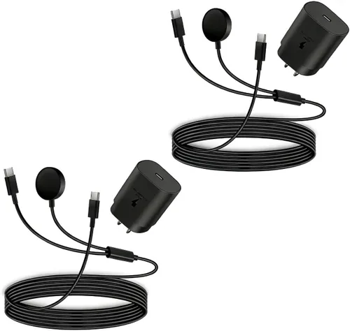 Paquete de 2 cargadores de reloj Samsung, adaptador de corriente de 25 W, para Galaxy Watch 8/7/6/6 Classic/5 Pro/5/4/4 classic/3/Active2/1 y