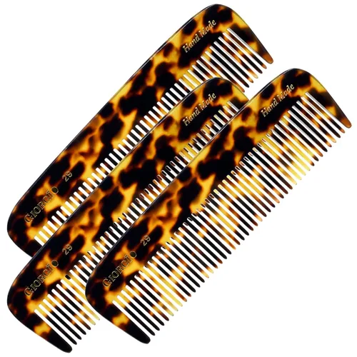 Miniatura 11 de Giorgio G29 - Peine de bolsillo de dientes finos Grahpite negro para hombres, peine alisador para el cuidado diario del cabello, bigote y barba