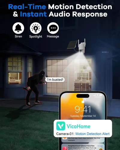 Miniatura 6 de Thybro Cámara de seguridad 4G LTE No requiere WiFi: 2K HD, alimentado por energía solar, PTZ de 360° y visión nocturna infrarroja - Vigilancia