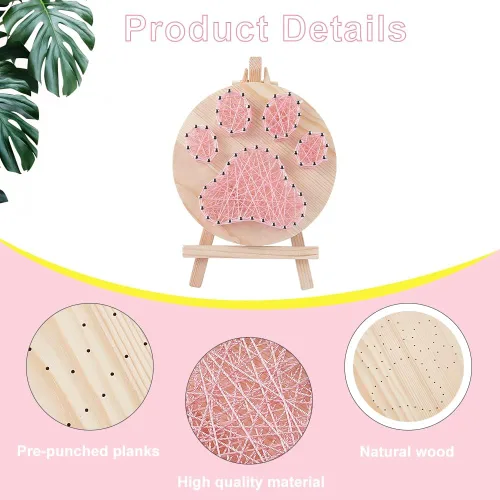 Miniatura 3 de WEBEEDY Kits de arte de cuerda de patas, kit de manualidades para principiantes, decoración de pared del hogar, kits de manualidades para adultos