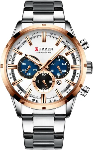 Miniatura 17 de FANMIS Relojes de lujo para hombre, cronógrafo de negocios, impermeable, de acero inoxidable, analógico, de cuarzo, reloj de pulsera