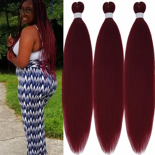Miniatura 29 de Black Braiding Hair Pre Stretched 16 Inch Black Hair Extensions For Braiding Hypoallergenic Pre-stretched Braiding Hair Natural Knotless Crochet