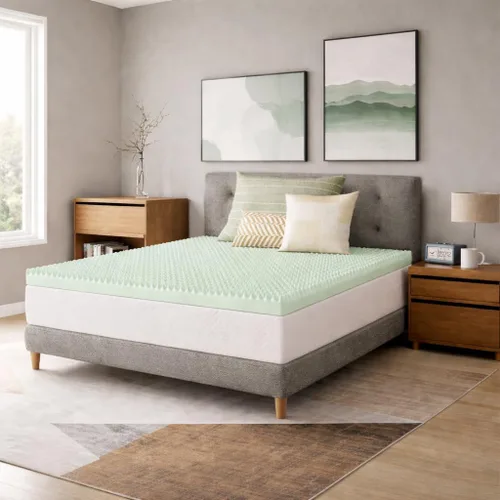 Miniatura 7 de 2-Inch Convoluted High Density Foam Mattress Topper, CertiPUR-US Certified for Superior Comfort and Support, Full, Green