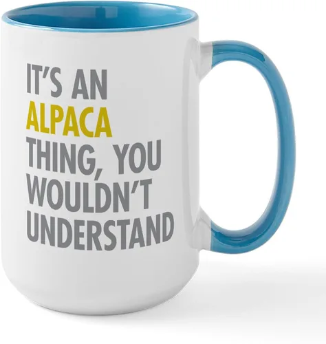 Miniatura 9 de CafePress Alpaca For Christmas Large Mug 15 oz (444 ml) Ceramic Coffee Mug