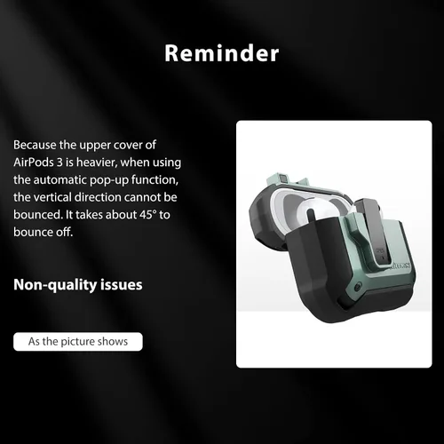 Miniatura 6 de Nillkin Funda para Airpods 3 con bloqueo magnético seguro, funda protectora para Airpods 3 con llavero de metal, cuerpo completo a prueba de golpes