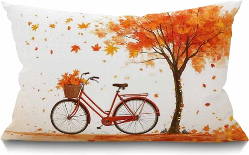 Miniatura 15 de Smooffly Our House - Funda de almohada lumbar de 12 x 20 pulgadas, de lino y algodón, rectangular, para sofá, decoración de casa rural