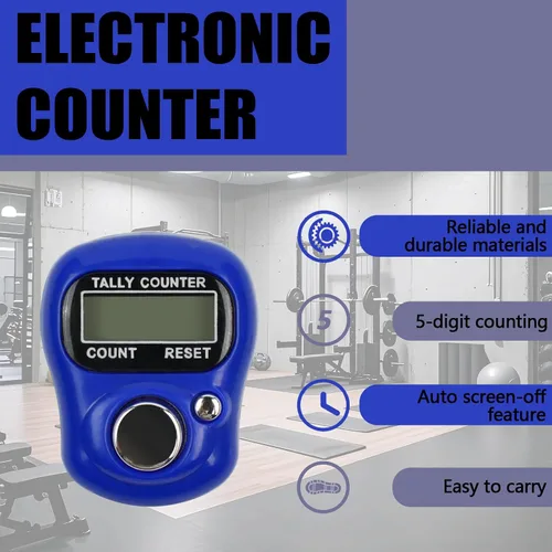 Miniatura 4 de 4 PCS Contador Electrónico de Dedos, Número de 5 Dígitos y Pantalla Digital Electrónica LCD, Contador Manual Reiniciable, Conteo para Golf, Conteo