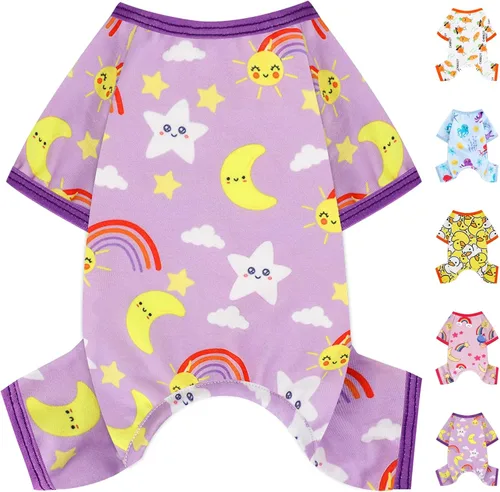 Miniatura 14 de Pijamas para perros, ropa suave y elástica para perros pequeños, hembras y niños, tamaño mediano, ropa para cachorros, ropa para cachorros, mameluco