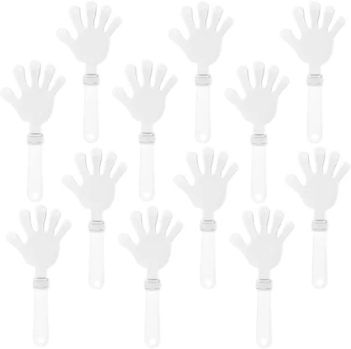 Miniatura 11 de 12 pinzas de mano negras de 7.5 pulgadas, que hacen ruido, regalos de fiesta, plástico para eventos deportivos, alegrías, baile, baloncesto, fútbol