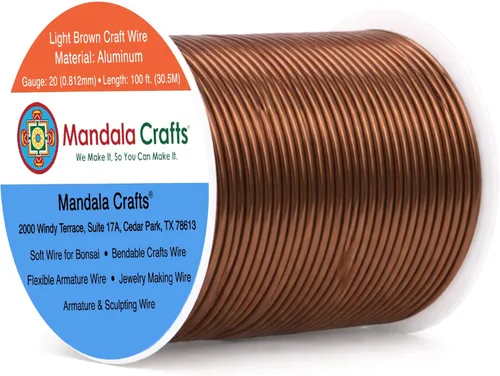 Miniatura 160 de Mandala Crafts - Alambre de aluminio anodizado de 8 calibre para hacer joyas - 9.75 m de alambre flexible negro colorido - Flexible para bonsái