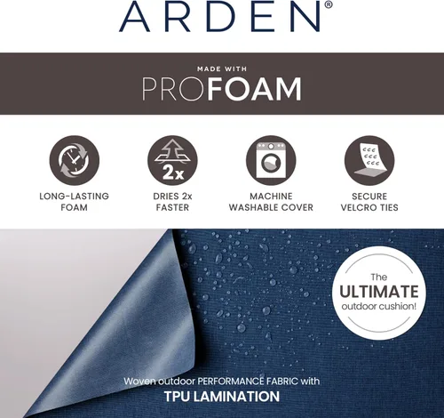 Miniatura 4 de Arden - Juego de cojines de espuma de lujo para asientos profundos de 24 x 24 pulgadas, para exteriores, fabricado con PROFOAM, tela de rendimiento