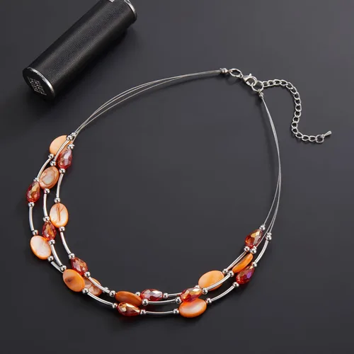 Miniatura 5 de Collar a capas con cristal para mujer, gargantilla con cadena de plata gruesa, regalo de cumpleaños para mujer