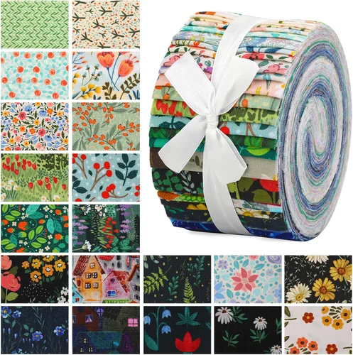 Miniatura 15 de Jelly Rolls de 40 piezas, tiras de tela para acolchar, tela para patchwork, tela de algodón acolchado, patchwork para manualidades