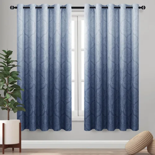 Miniatura 93 de DWCN - Cortinas blackout para dormitorio, diseño de damasco con aislamiento térmico y ojales, para sala de estar, juego de 2 paneles de cortina Gris