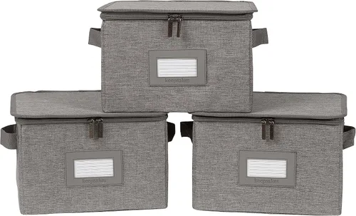 Miniatura 44 de Covermates Keepsakes - Juego de cajas de almacenamiento con cierre de cremallera, paquete de 3 cubos organizadores de poliéster resistente, diseño
