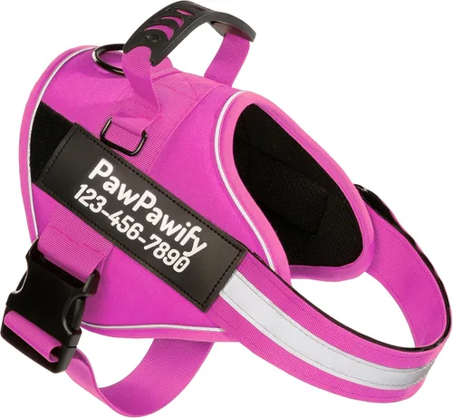 Miniatura 8 de Arnés personalizado sin tirones para perro con 2 parches personalizados para nombre y teléfono, chaleco reflectante transpirable para mascotas