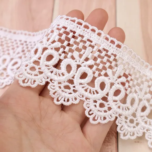 Miniatura 3 de Cinta de encaje negro de 5 yardas de Venecia para coser ropa, decoración de fiesta en el hogar