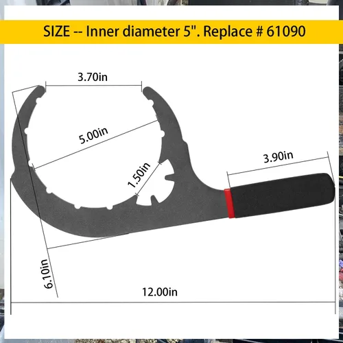 Miniatura 6 de Llave de filtro de combustible diésel de metal 61090 de 5 pulgadas para Davco Diesel Pro 230, 232, 233, 234, 242, 243 y Shop Pro ST, Clase 4, 5 y 6