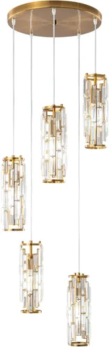 Miniatura 18 de LMQNINE Lámpara colgante de 4 luces doradas modernas, mini candelabros de cristal, lámpara colgante ajustable para cocina, isla, comedor, dormitorio