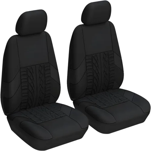 Miniatura 11 de BESULEN Fundas de asiento delantero de automóvil, 2 piezas protectores de asiento de cubo de poliéster, suaves y transpirables, cojines de asiento