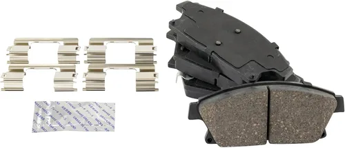 Miniatura 5 de TRQ Kit de pastillas de freno delanteras y traseras y rotores Kit químico de freno, pastillas de freno Rotor de freno de cerámica sólido compatible
