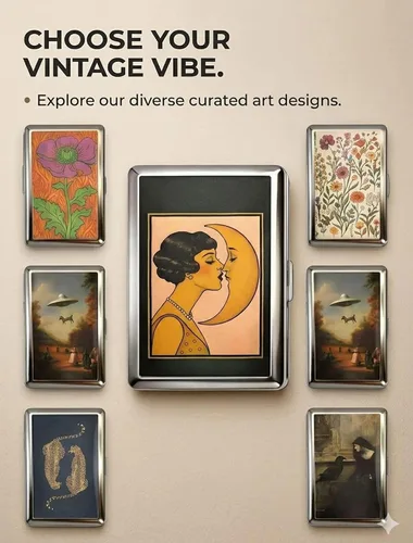 Miniatura 7 de Portatarjetas vintage, estilo vintage versátil tarjeta y caja de efectivo, fundas de metal, tarjeteros/carteras de metal vintage, #B, Vintage