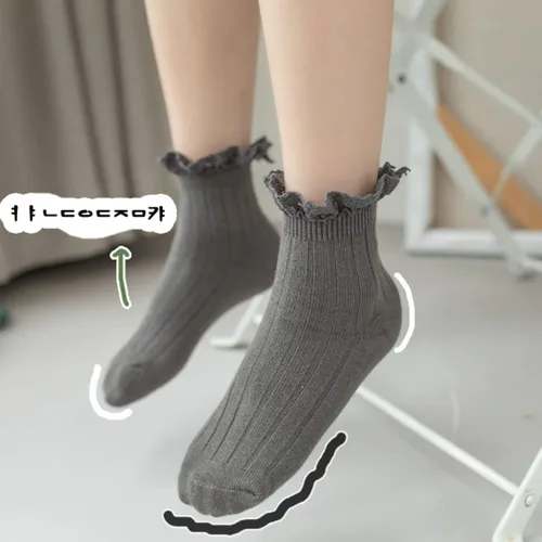 Miniatura 7 de Calcetines vintage de encaje al tobillo con volantes para niñas pequeñas
