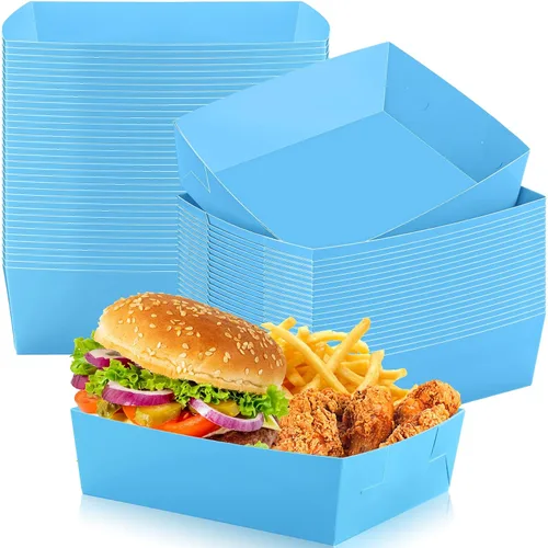 Miniatura 15 de Uiifan 50 bandejas de papel extra grandes de 5 libras desechables para alimentos, barco, nachos, bandejas para servir aperitivos, resistentes a