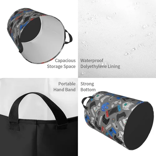 Miniatura 4 de Controlador de videojuegos con fondo gris, cesta de almacenamiento para juguetes, organizador de ropa, para el hogar, baño, dormitorio, guardería