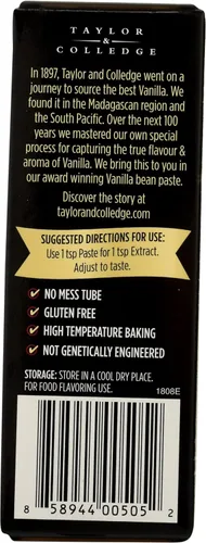 Miniatura 3 de Tubo de pasta de vainilla orgánica de Taylor & Colledge, 1.7 onzas