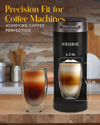 Miniatura 3 de Kitchables Juego de 2 tazas de café de vidrio de doble pared, tazas de café de vidrio aisladas de 15 onzas para capuchino, latte, té, café expreso