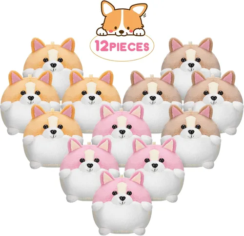 Miniatura 3 de Skylety Paquete de 12 mini perros de peluche de 5 pulgadas, cachorros de peluche pequeños a granel, lindos juguetes de felpa suave, regalo