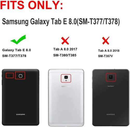 Miniatura 2 de Funda para Samsung Galaxy Tab E 8.0, resistente híbrida, a prueba de golpes, con función atril y correa de mano para Samsung Galaxy Tab E 32GB