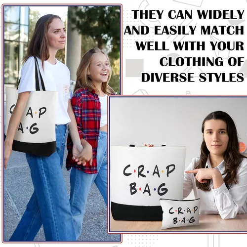 Miniatura 2 de 2 bolsas de lona reutilizables para comestibles, regalos y merchandising para programas de televisión de amigos, Blanco