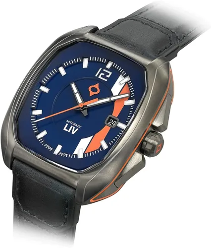Miniatura 5 de LIV Rebel-AR Swiss Automatic Elaboré Grade 26-Jewel Movement - 420 mm Rectangular Curved Case- IP Surgical Grade 316L Stainless Steel-Multi-Layer